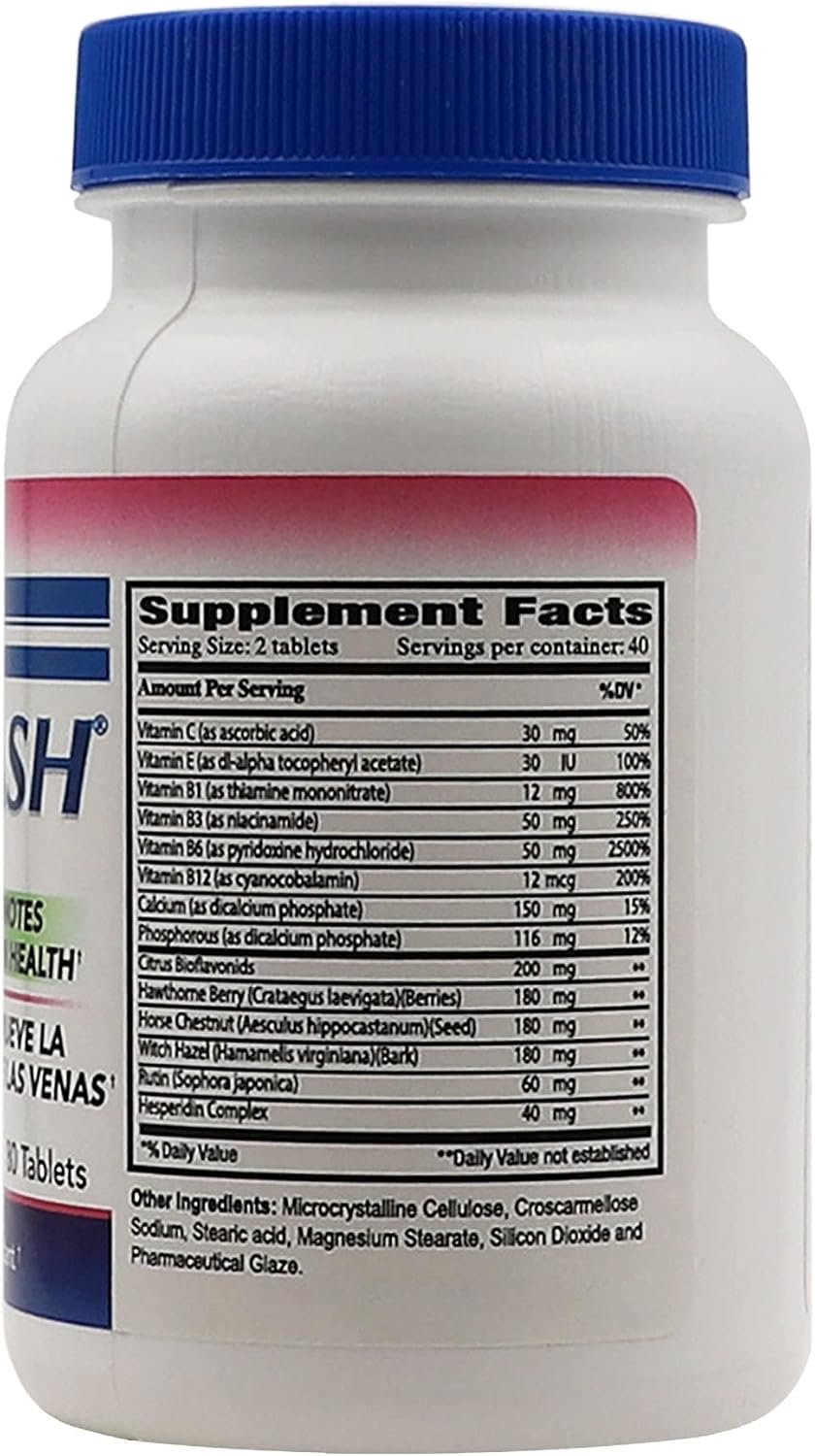 Venoflash Regular Dietary Supplement – Leg Vein Health Support, 80 Tablets