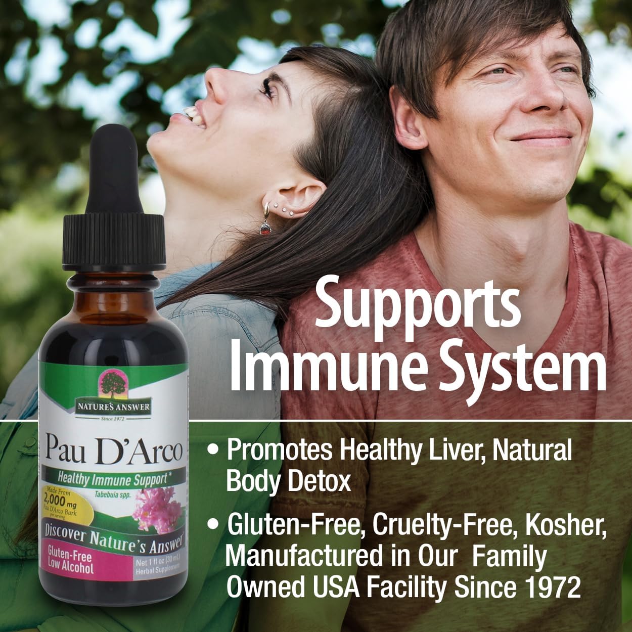 Nature's Answer Pau D'Arco Inner Bark Liquid Extract with Organic Alcohol - 30 mL