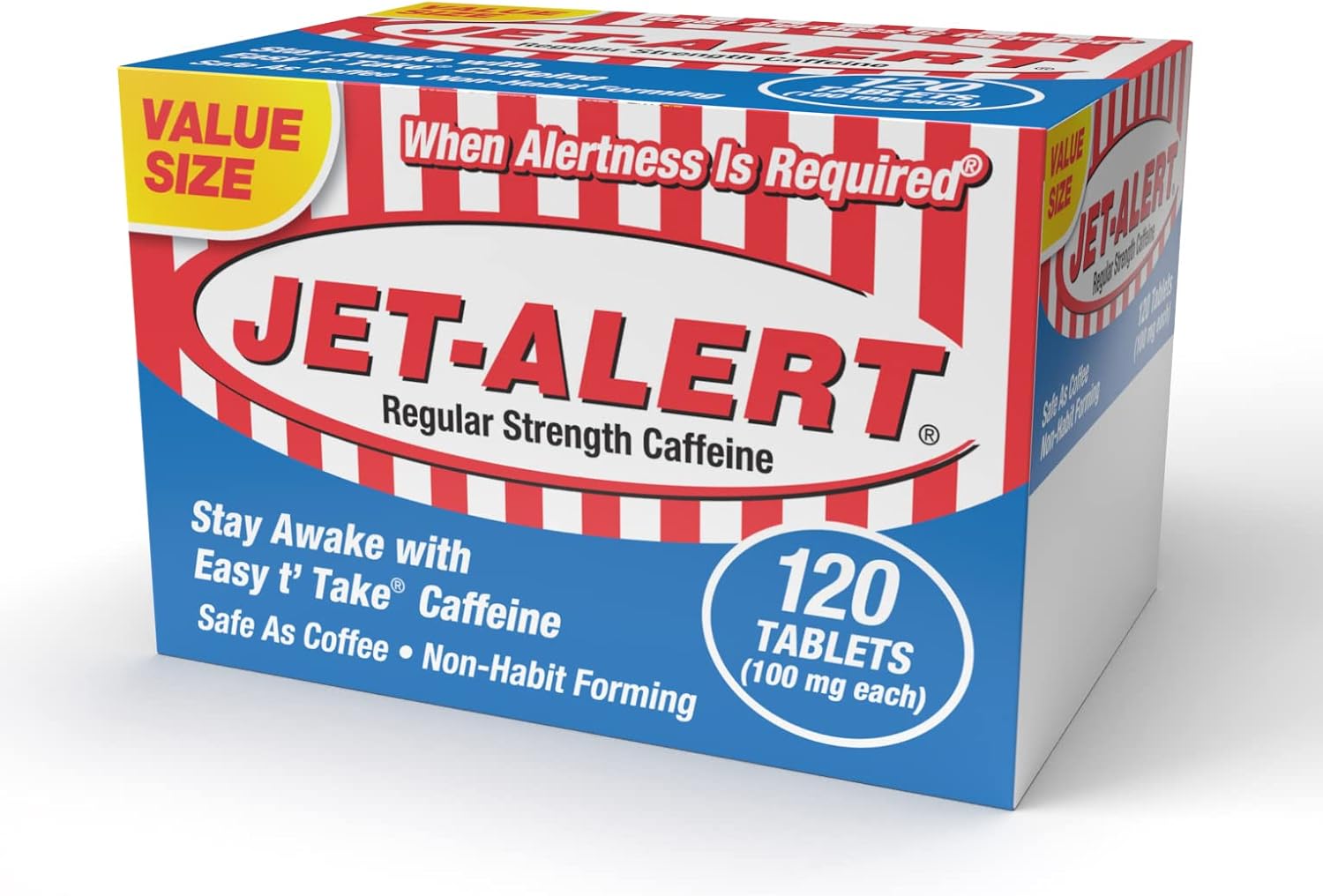 Jet-Alert 100 mg Caffeine Tablets, 120 Count