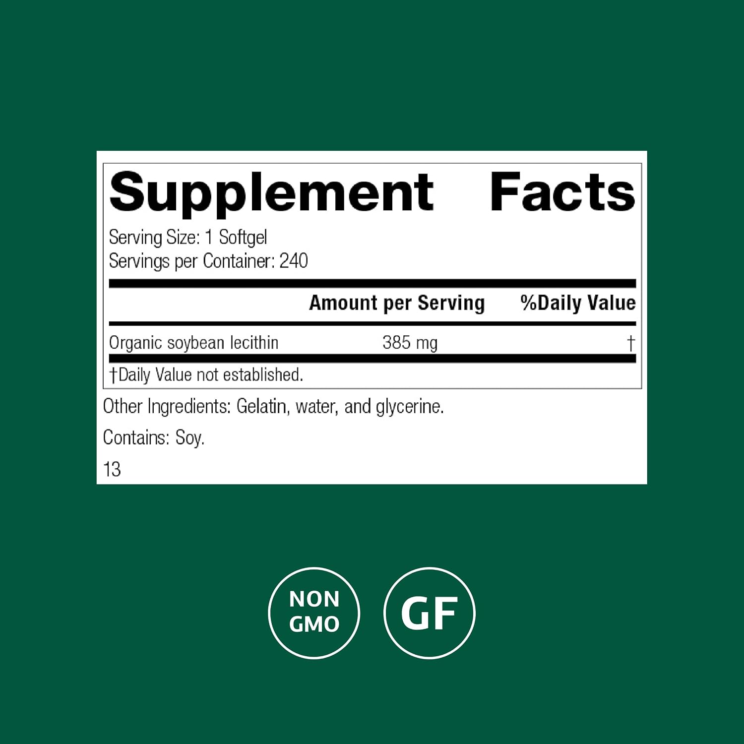 Standard Process Soybean Lecithin - Brain and Body Health Supplement - 240 Softgels