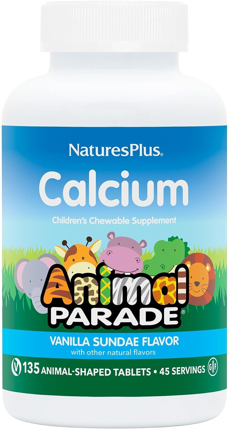 Nature's Plus Animal Parade Calcium – Vanilla Sundae Flavour – 135 Chewable Tablets