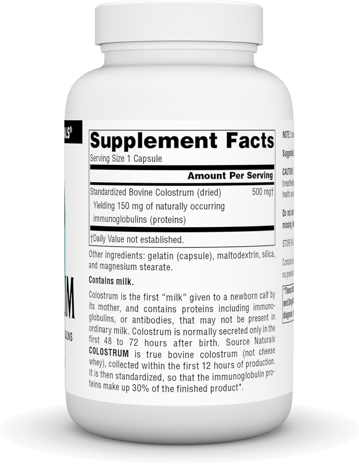 Source Naturals Colostrum with 30% Immunoglobulins - 120 Capsules