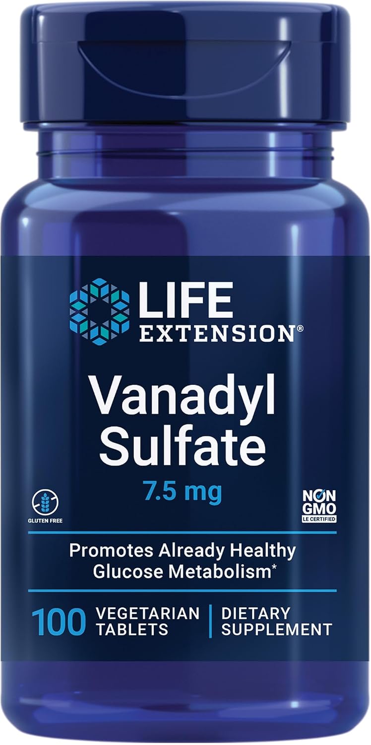Life Extension Vanadyl Sulphate, Trace Mineral Supplement for Glycemic Balance and Metabolic Health – 100 Tablets