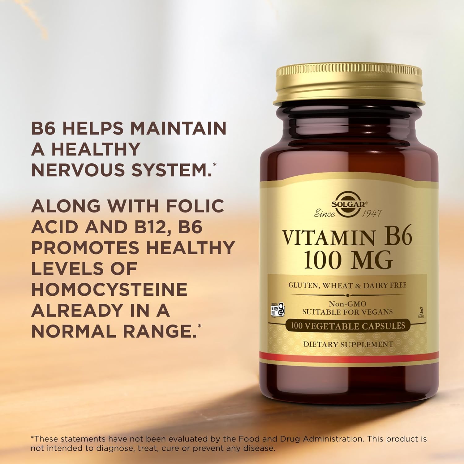 Solgar Vitamin B6 100 mg Vegetable Capsules