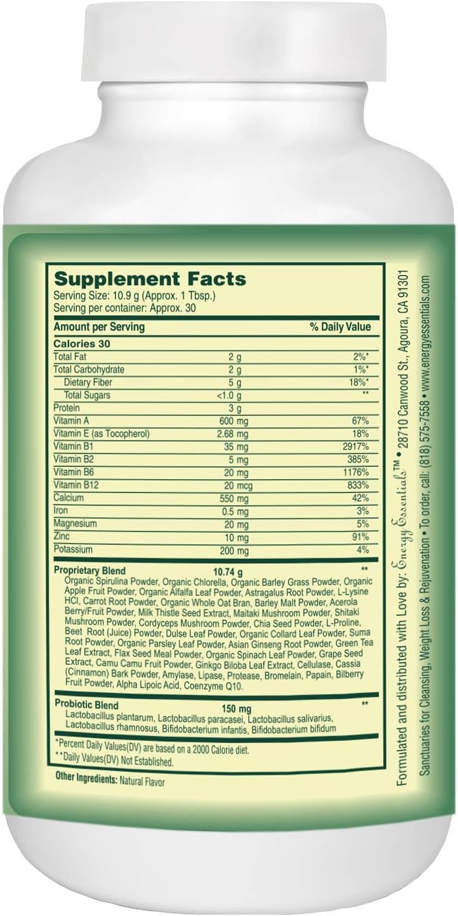 Catie's Organic Greens – Organic Superfood Powder, 45 Ingredients, Vegan, Non-GMO, 340 g (30 Servings)