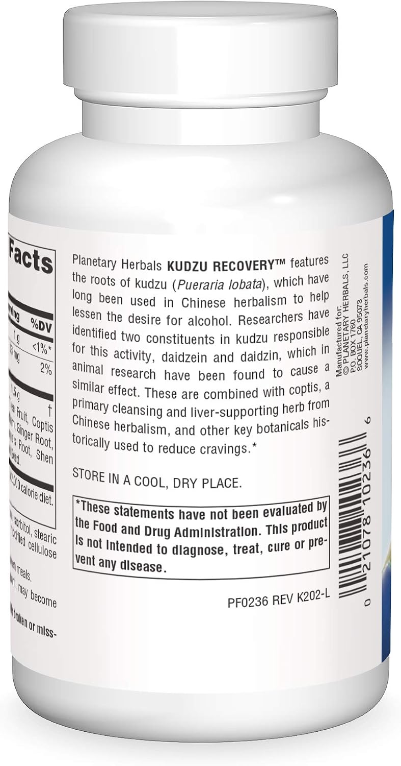 Planetary Herbals Kudzu Recovery 750 mg – Liver and Alcohol Support – 120 Tablets