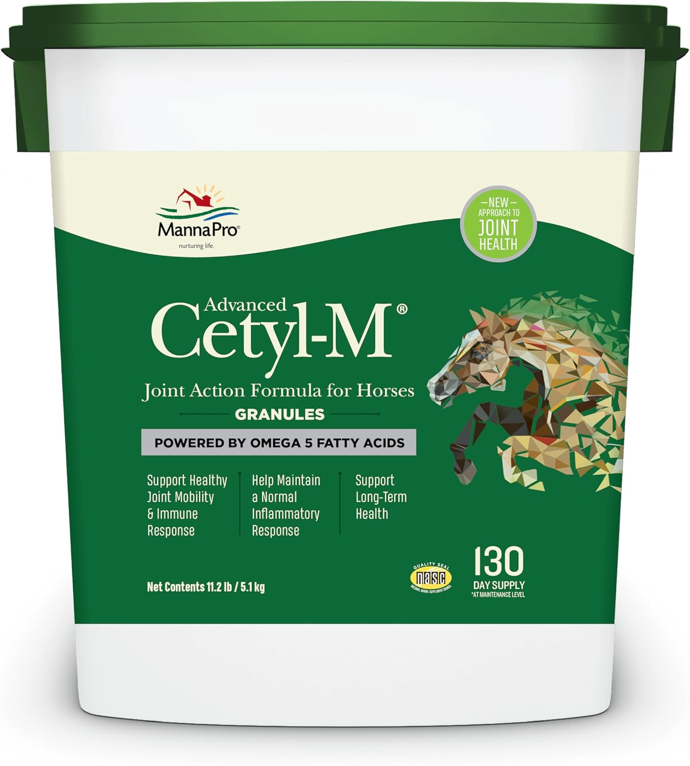 Manna Pro Cetyl-M Joint Supplement for Horses, Omega-5 Fatty Acids, Supports Mobility, Flexibility, and Joint Health (5.1 kg)