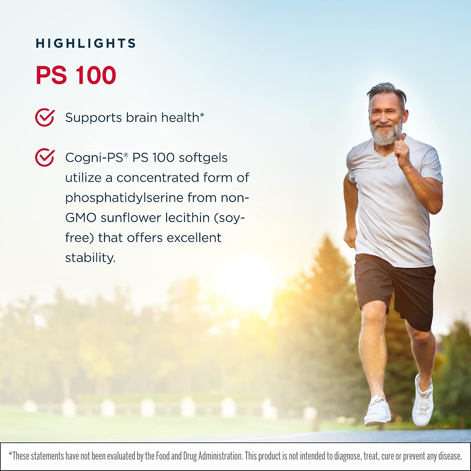 Jarrow Formulas PS 100 - Phosphatidylserine 100 mg - 60 Softgels (Pack of 2) - Soy-Free Brain Health Supplement