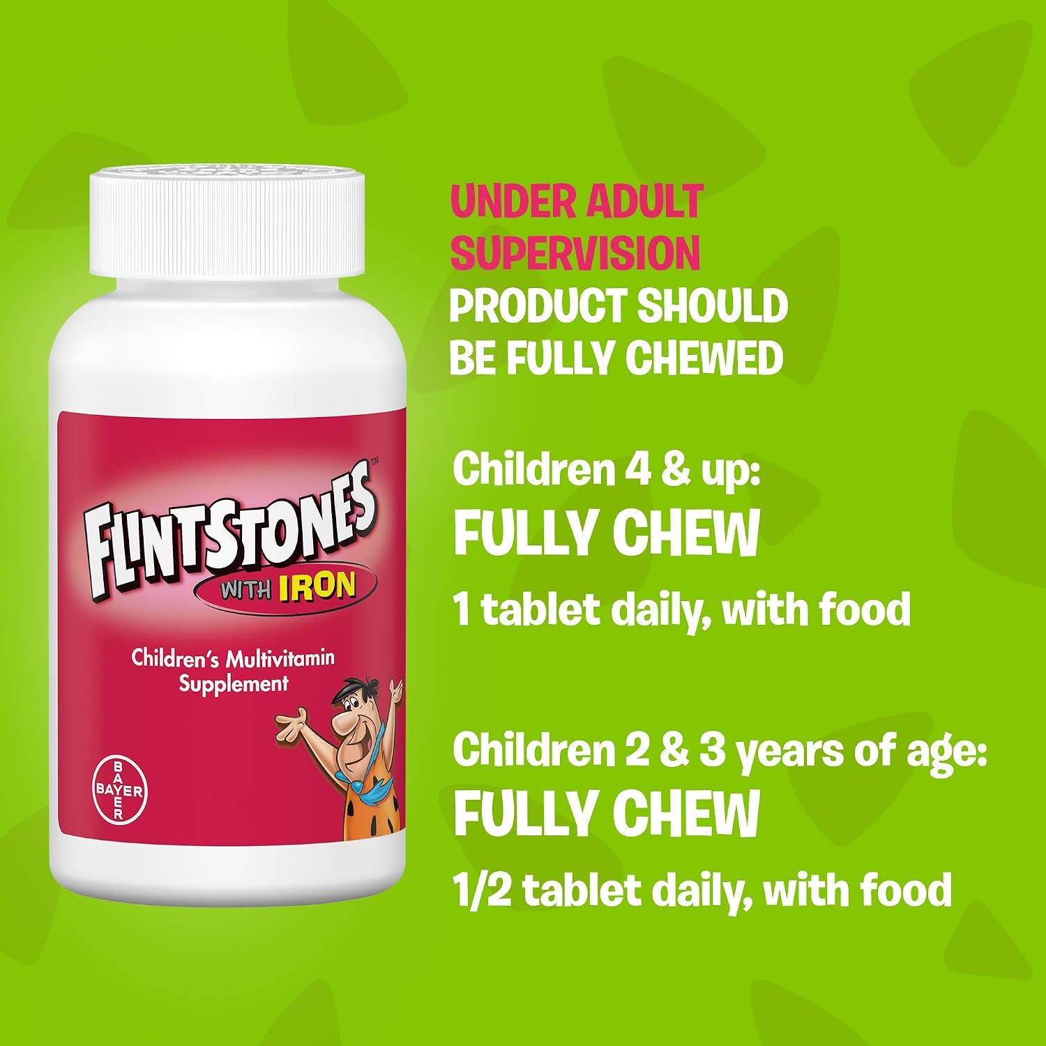 Flintstones Plus Iron Chewable Vitamins – 60ct