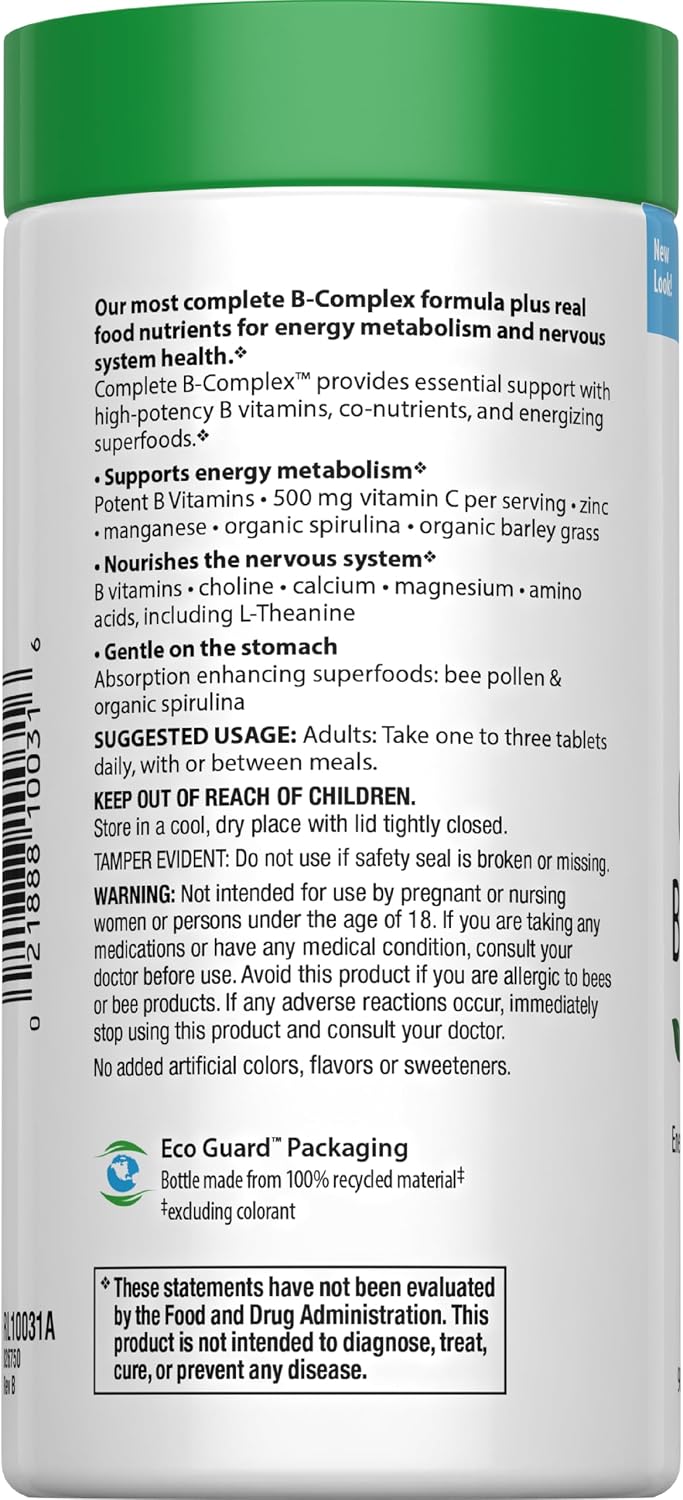 Rainbow Light Complete B-Complex, 90 Tablets, Food-Based, Energy Support