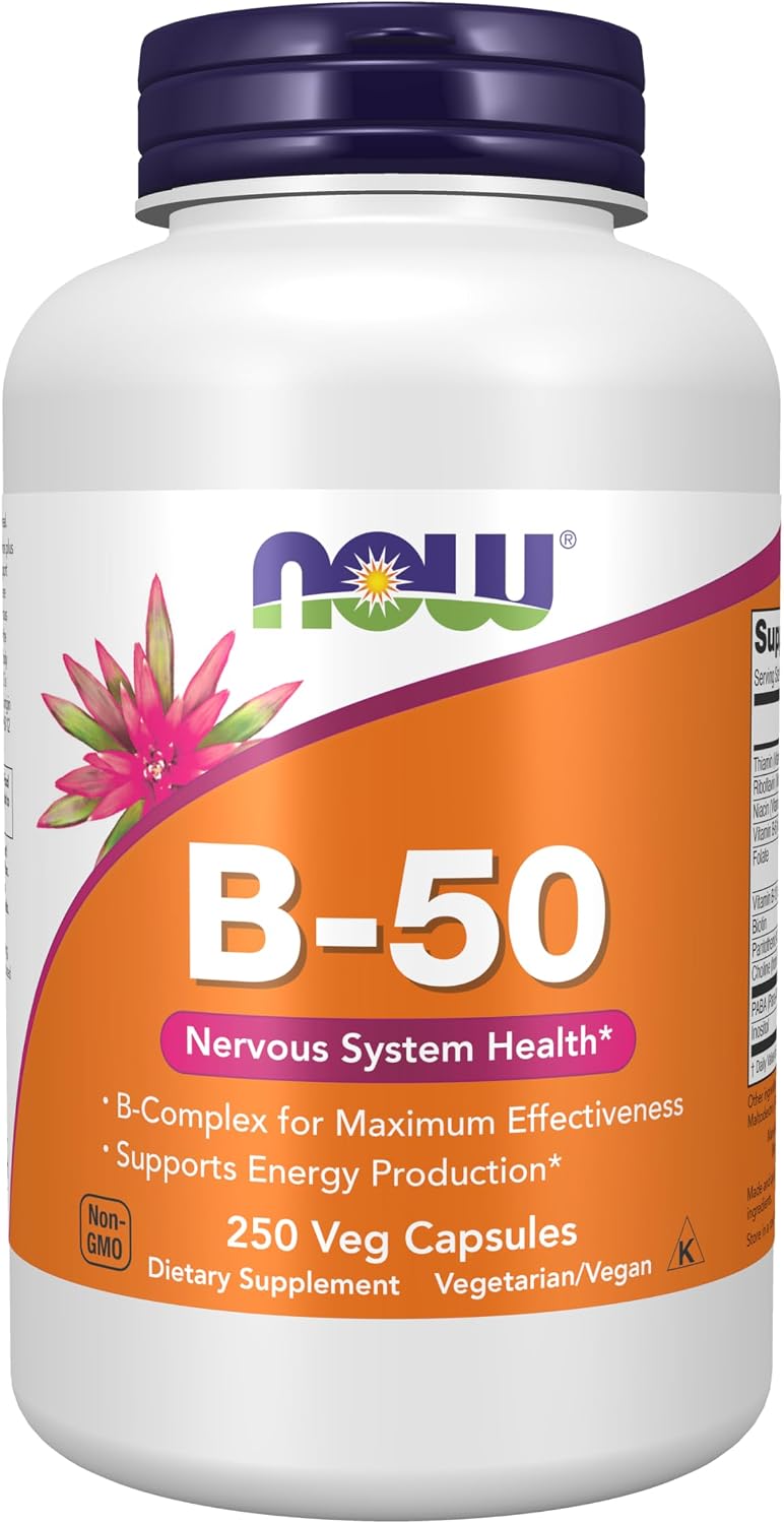 NOW Foods B-50, 250 Veg Capsules (Pack of 2)