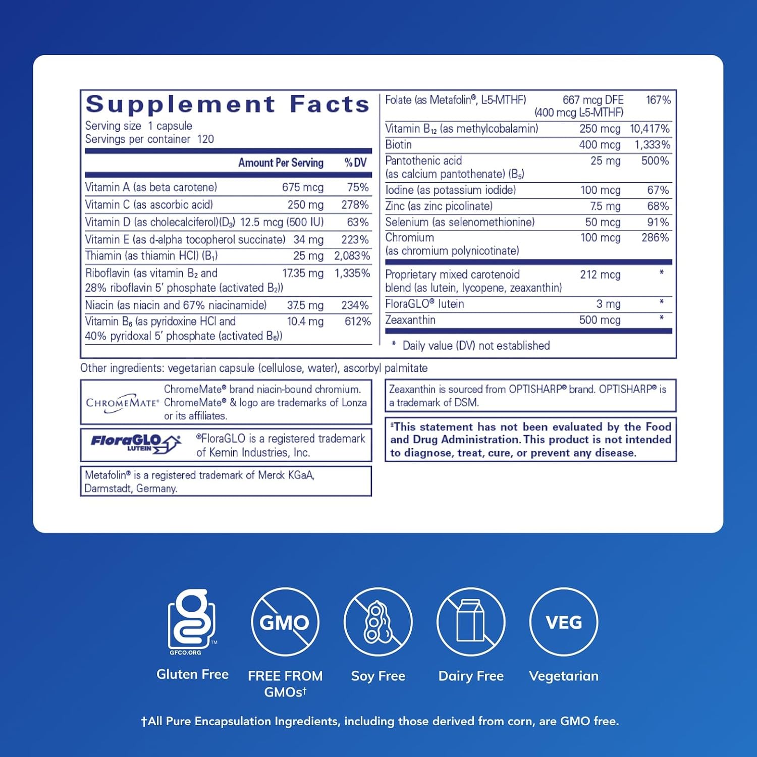 Pure Encapsulations Multi T/D - Multivitamin and Mineral Supplement