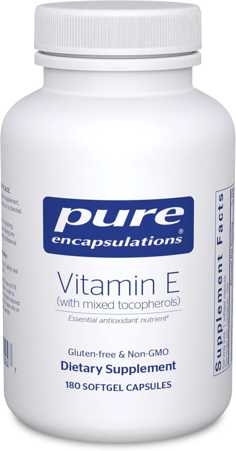Pure Encapsulations Vitamin E (with Mixed Tocopherols) - Antioxidant Protection & Cellular Function - 180 Softgels