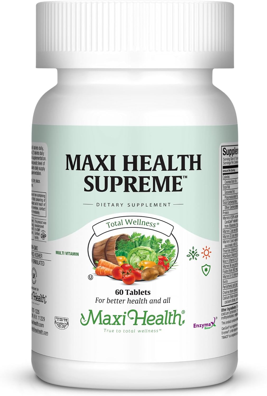 Maxi Health Supreme High Potency Daily Multivitamin with Minerals, CoQ10 & Antioxidants