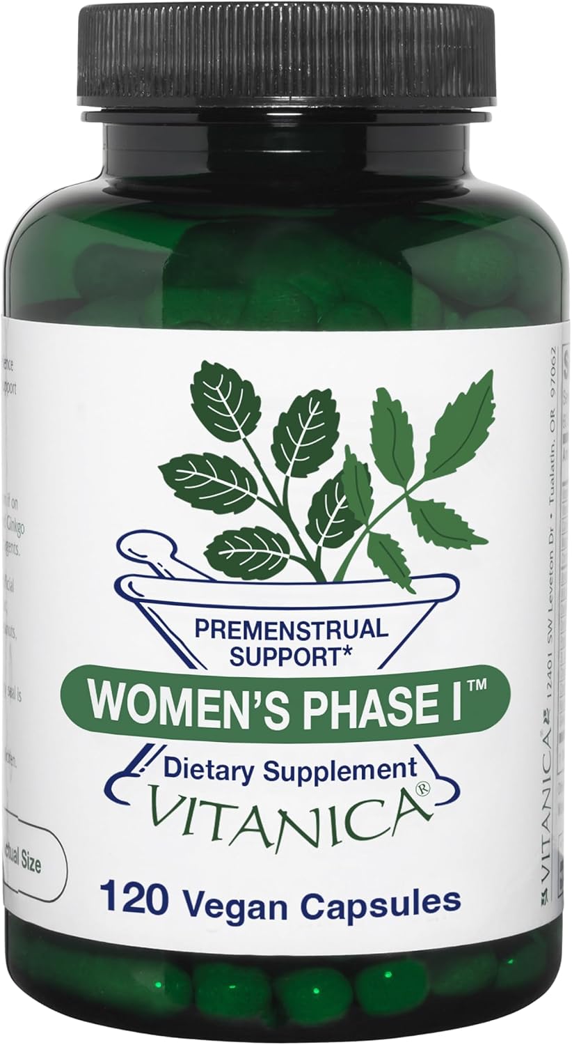 Vitanica Women's Phase I – Premenstrual Support, Vegan, 60 Capsules