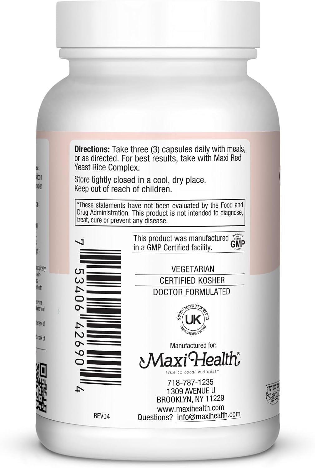 Maxi Health CH Control – Vitamin E and Magnesium – 90 Capsules – Kosher
