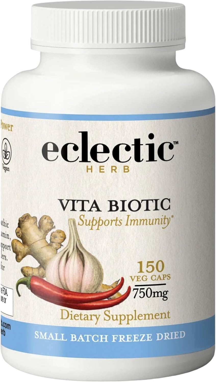 Eclectic Herb Organic Vitabiotic Capsules – Immune Support Herbal Multivitamin – 750 mg, 150 Count