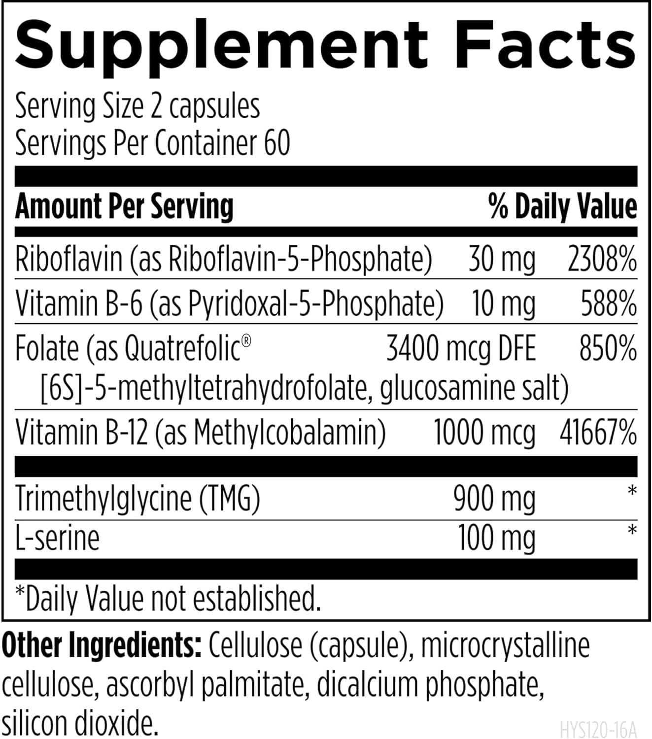 Designs for Health Homocysteine Supreme – Methylated B Vitamin Complex with Folate, B12, TMG, and L-Serine (120 Capsules)