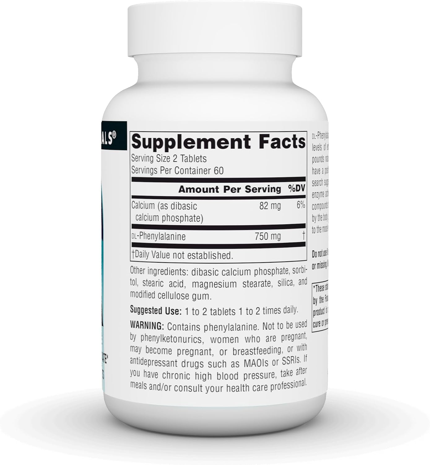 Source Naturals DLPA DL-Phenylalanine, Promotes Alertness* – 375 mg – 120 Tablets