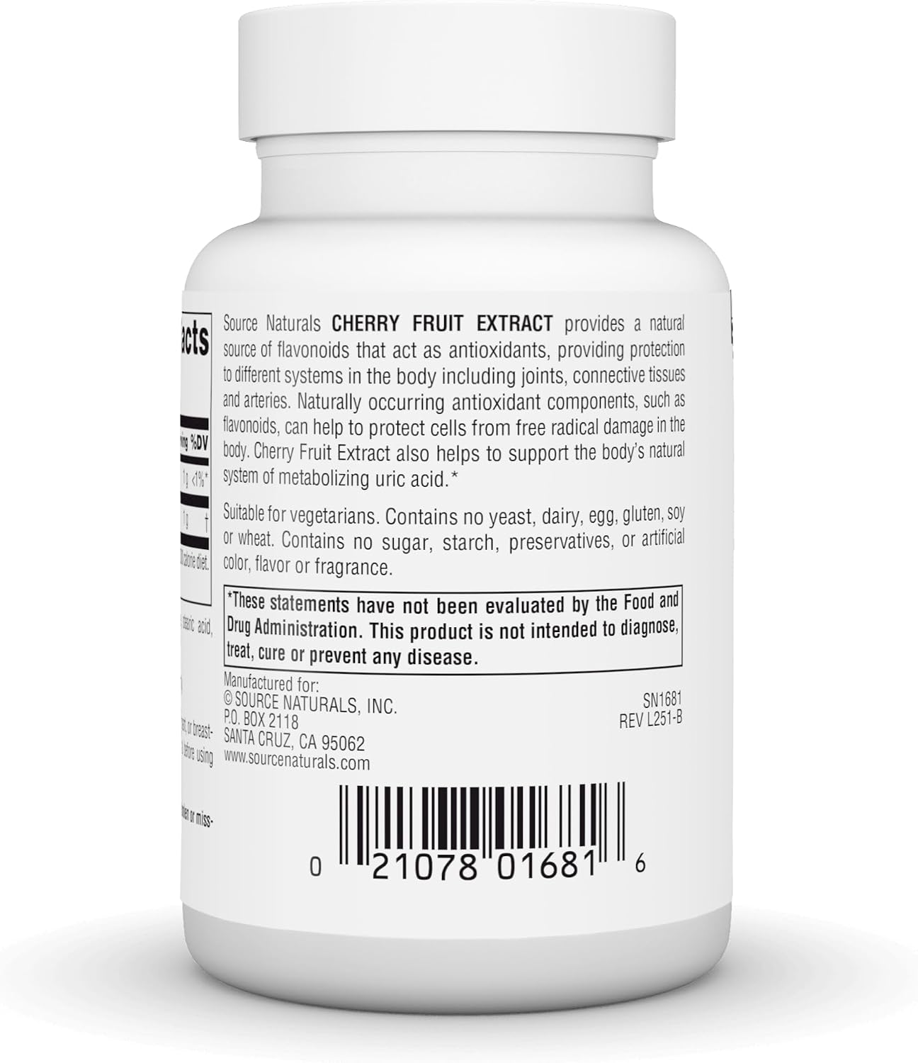 Source Naturals Cherry Fruit Extract, 500 mg, 90 Vegetarian Tablets