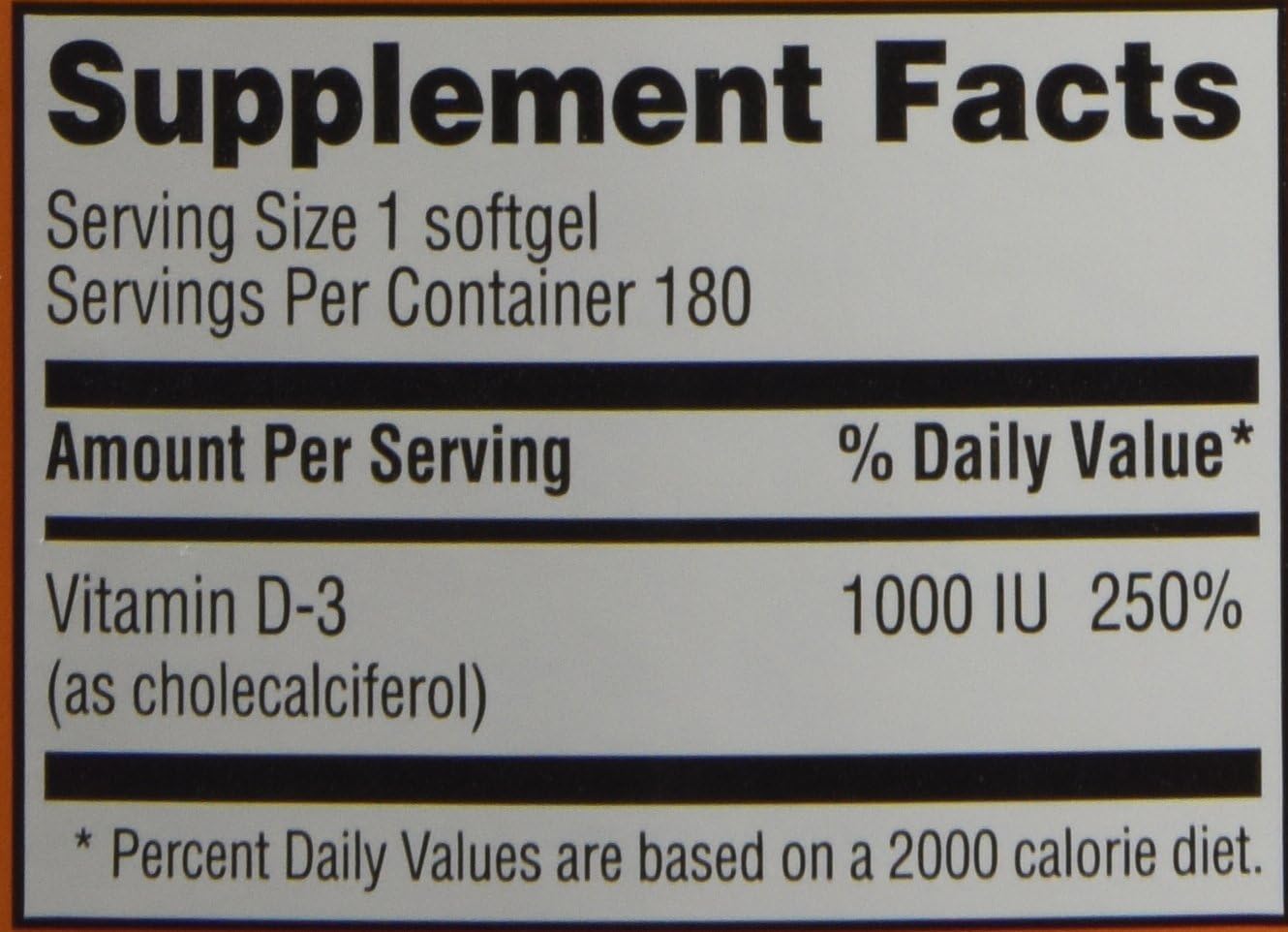Trader Joe's Vitamin D-3 1000 IU, 180 Softgels