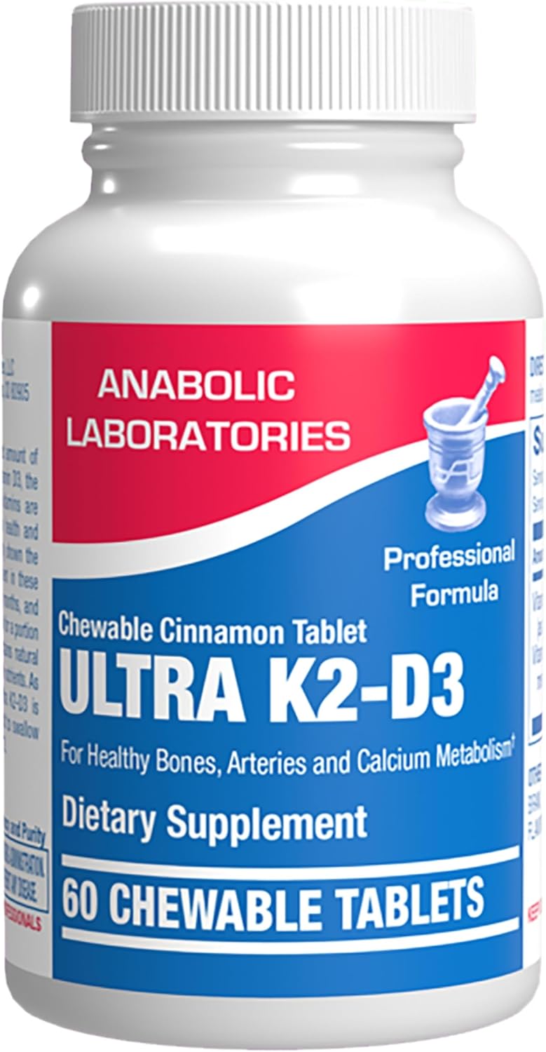 Chewable Vitamin D3 & K2 Supplement - 2000 IU D3 with 80 mcg K2 MK-7 for Bone, Teeth, Mood & Immune Support - Vegetarian, Cinnamon Flavour (60-Day Supply)