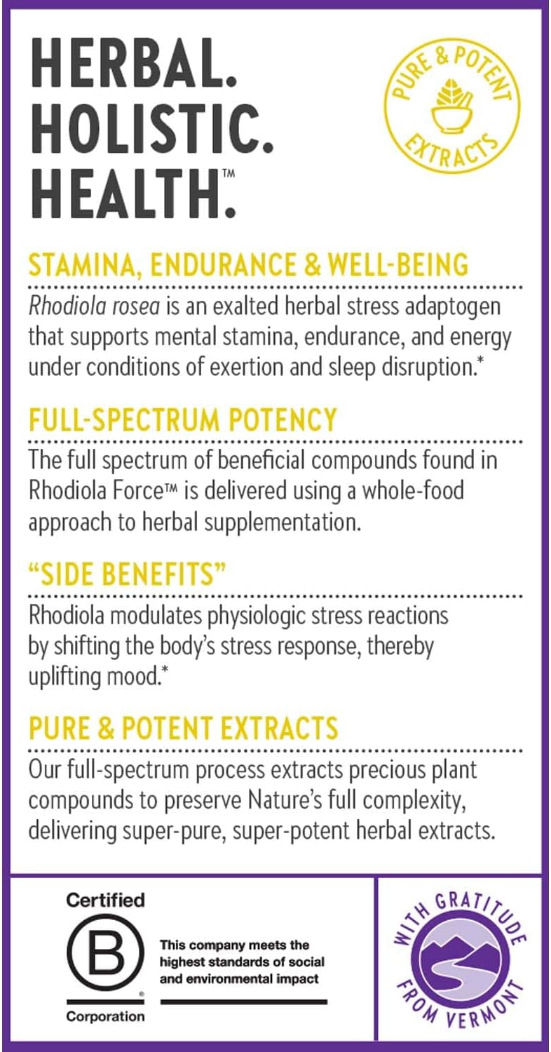 New Chapter Rhodiola Force 300 mg – Vegan Adaptogen for Mental Focus and Stress Support