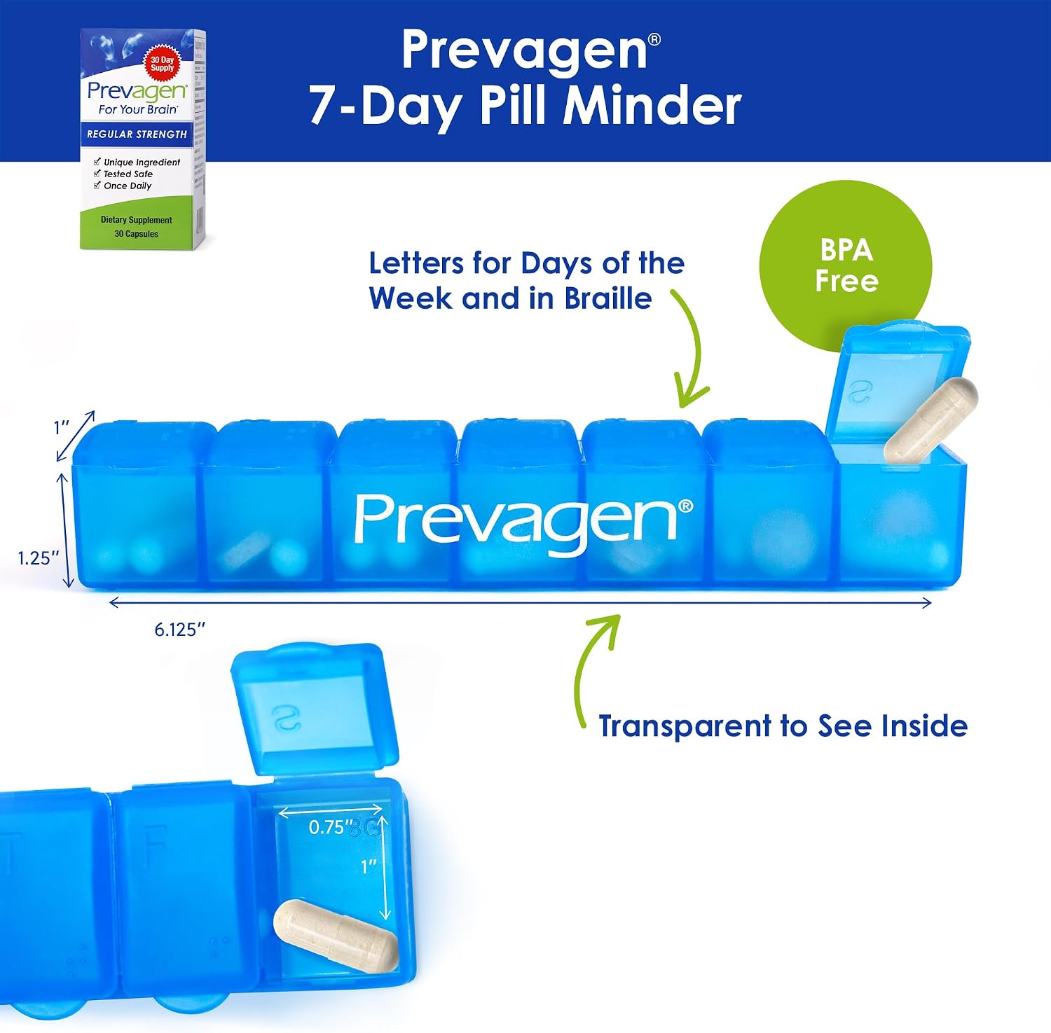 Prevagen Regular Strength Brain Supplement – 30 Capsules with Apoaequorin and Vitamin D3