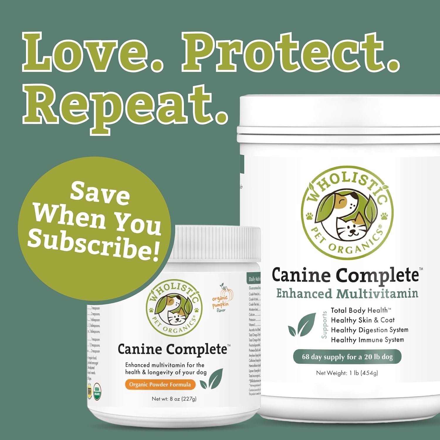 Wholistic Pet Organics Canine Complete Dog Multivitamin Powder, 0.9 kg