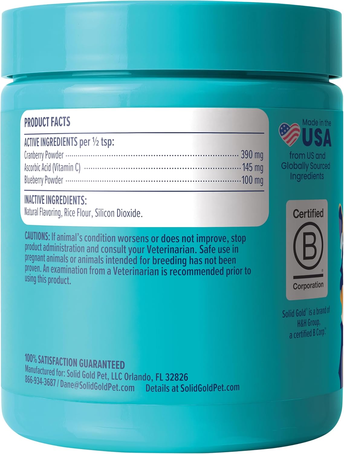 Solid Gold Berry Balance Cranberry Supplement for Dogs – Urinary Tract, Bladder & Kidney Support with Antioxidants (100 g Powder)