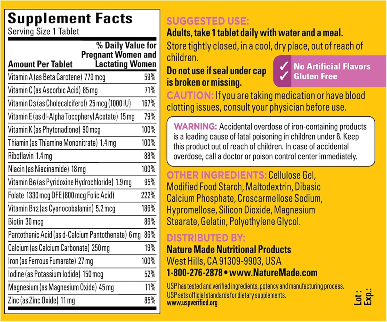 Nature Made Prenatal Multi Dietary Supplement, 90 Tablets (Pack of 2)