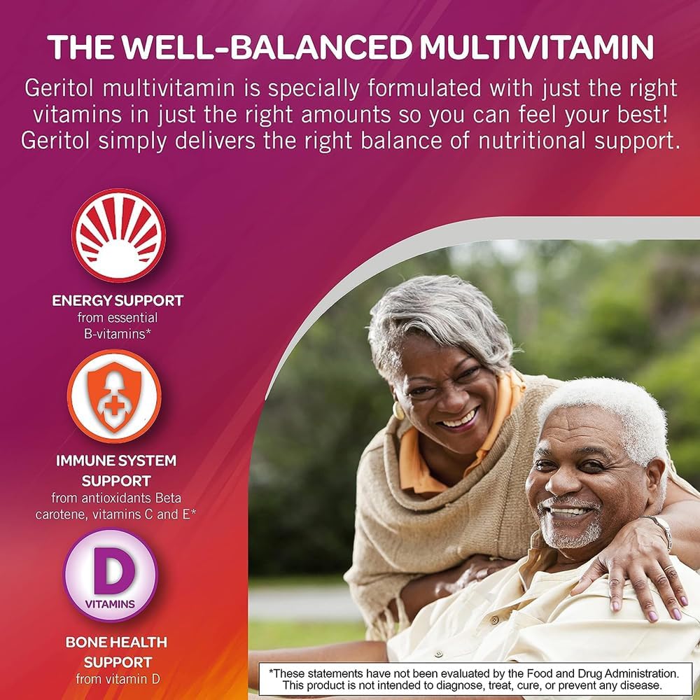 Geritol Multi-Vitamin Nutritional Support Tablets – 26 Essential Vitamins and Minerals, 40 Count (Pack of 2)