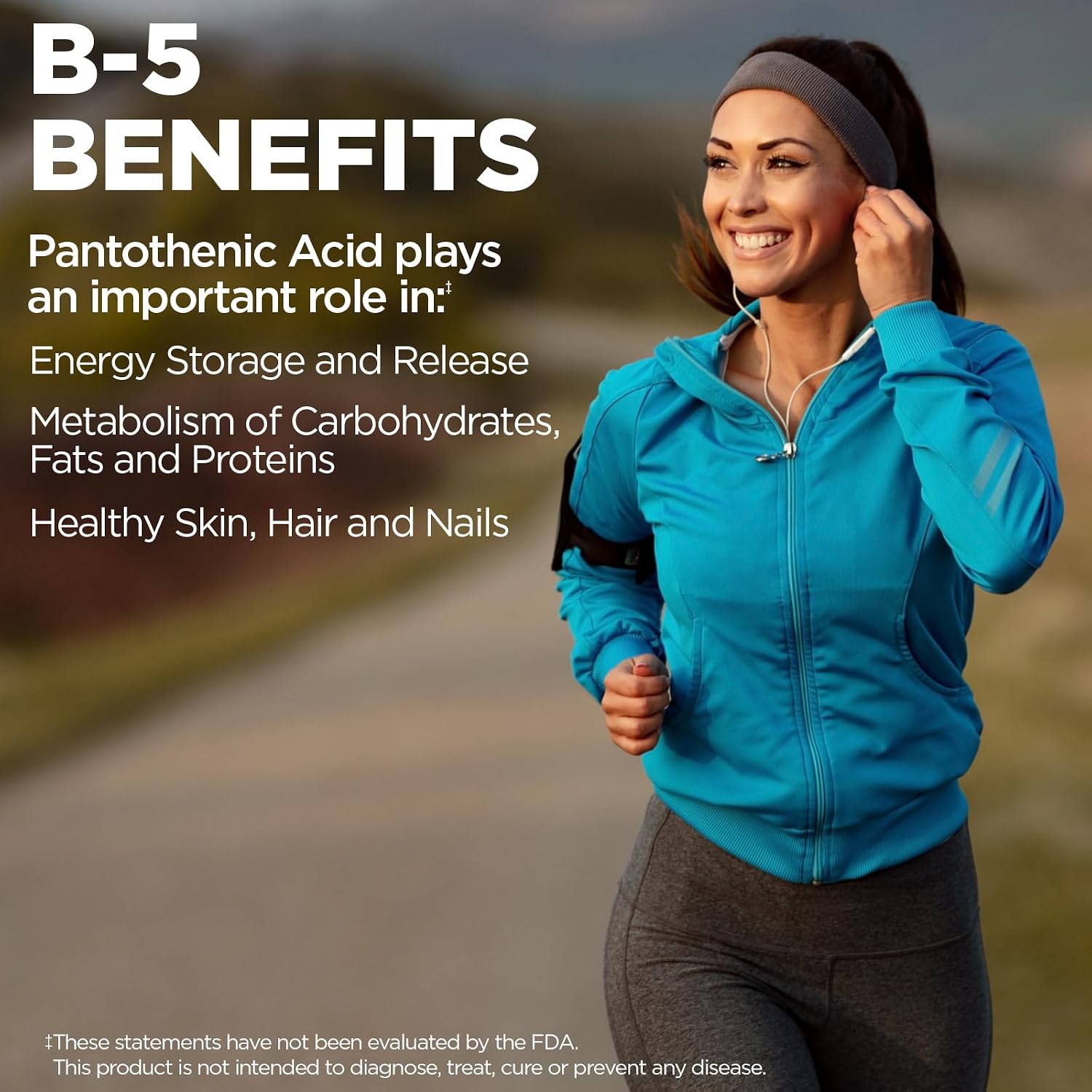 KAL Pantothenic Acid 1000 mg – Sustained Release Vitamin B5 (Vegan, 50 Tablets)