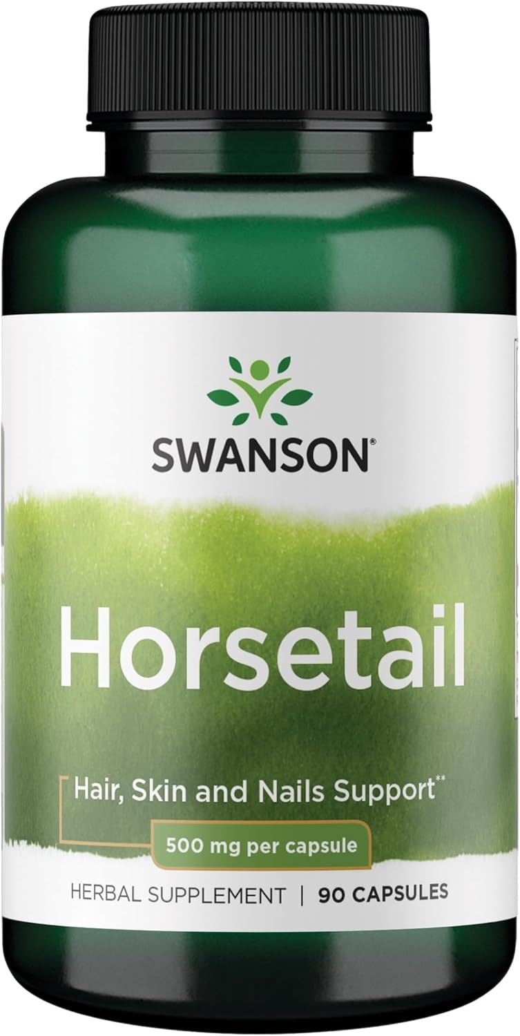 Swanson Horsetail – Herbal Supplement for Healthy Hair, Skin & Nails – 500 mg, 90 Capsules