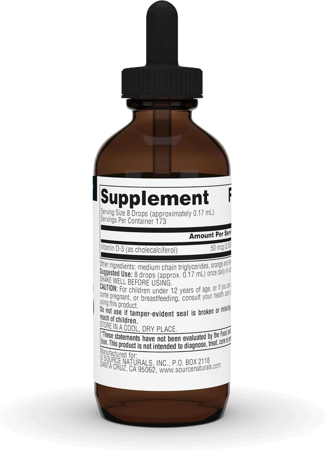 Source Naturals Vitamin D-3 Liquid Drops, 2000 IU, 30 mL