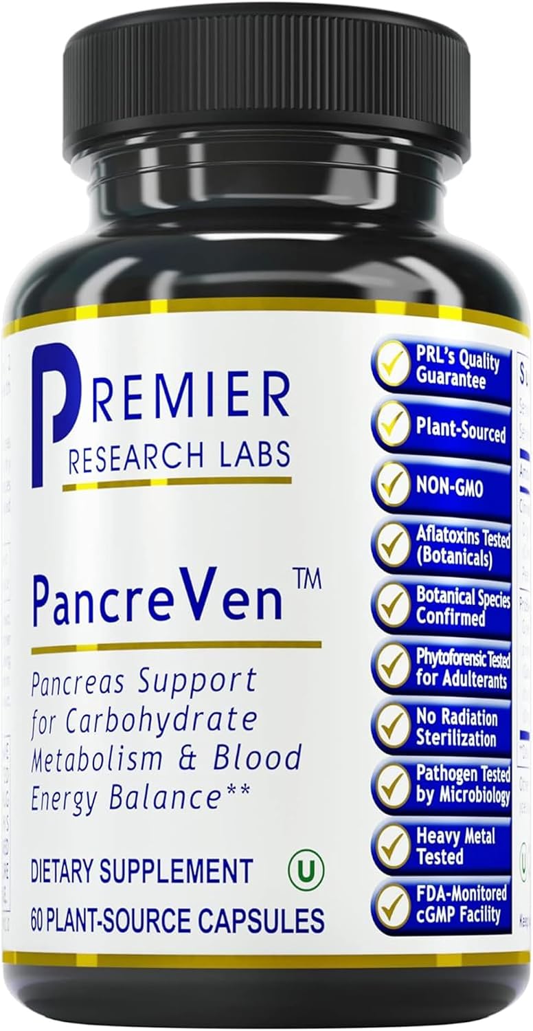 Premier Research Labs PancreVen - Pancreas Support with Organic Ceylon Cinnamon & Prickly Pear - 120 Vegetarian Capsules