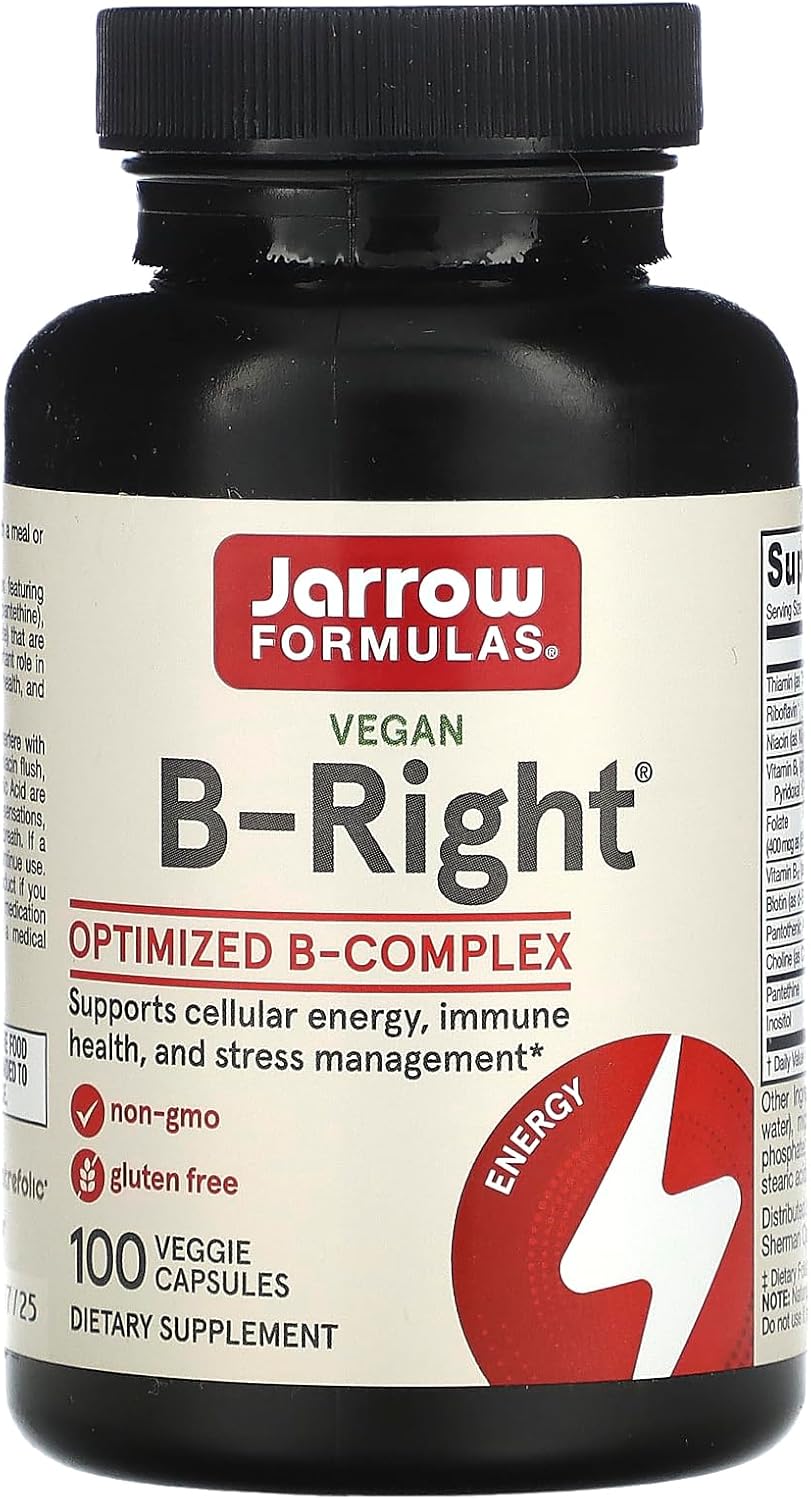 Jarrow Formulas B-Right Low-Odour Vitamin B-Complex, 100 Capsules