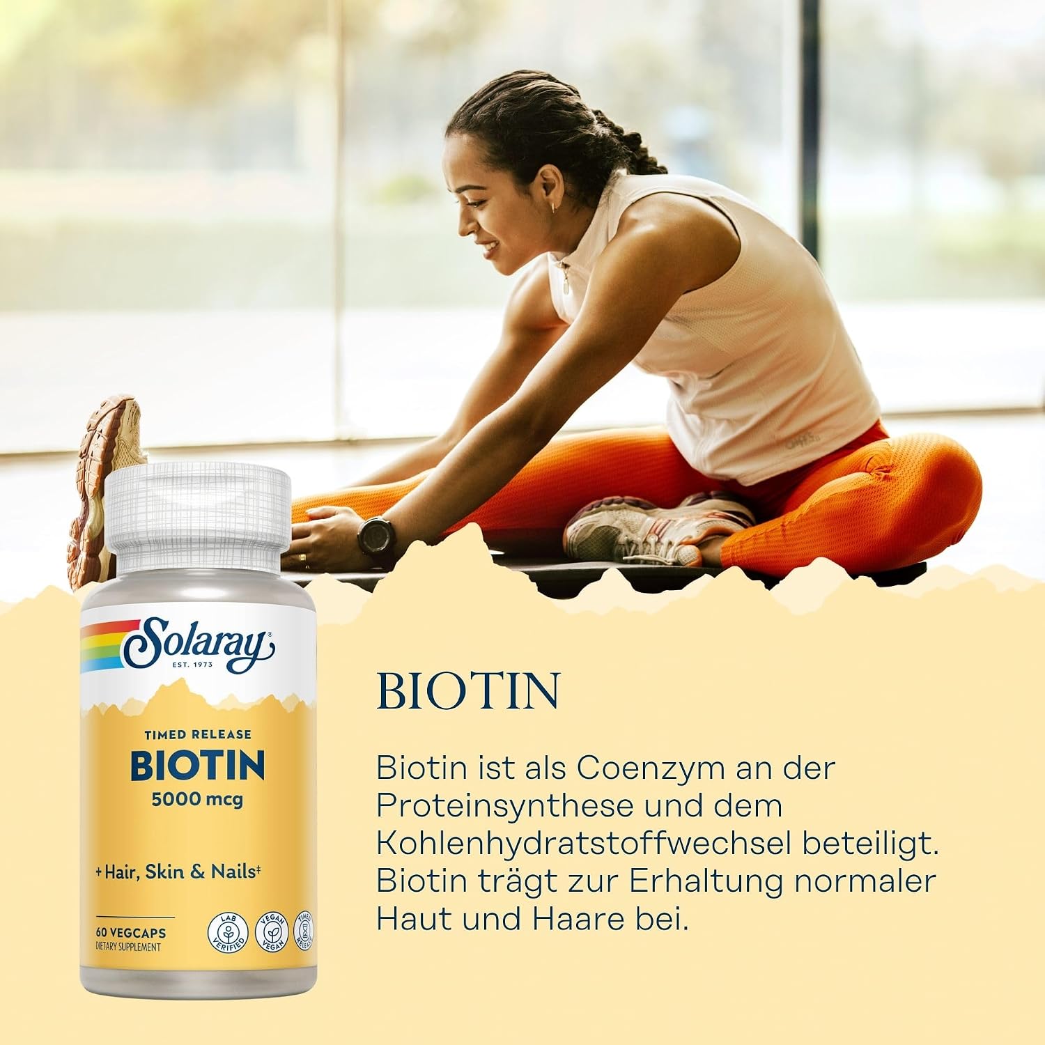 Solaray Two Stage, Timed Release Biotin 5000 mcg - 60 VegCap
