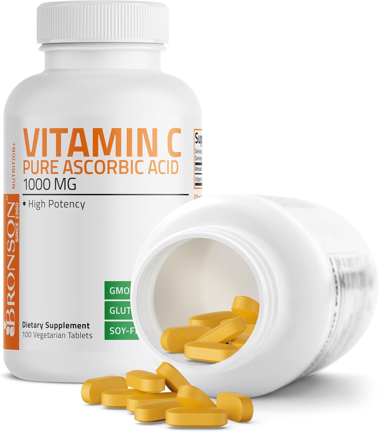 Bronson Vitamin C 1000 mg Premium Non-GMO Ascorbic Acid Tablets