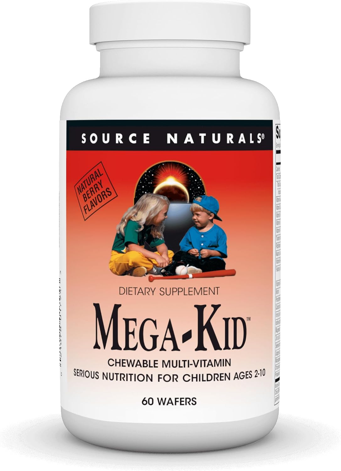 Source Naturals Mega-Kid Chewable Multi-Vitamin – Natural Berry – 30 Wafers