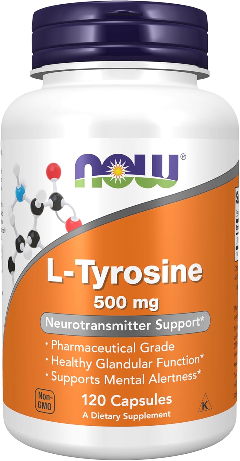 NOW Supplements, L-Tyrosine 500 mg, 120 Capsules
