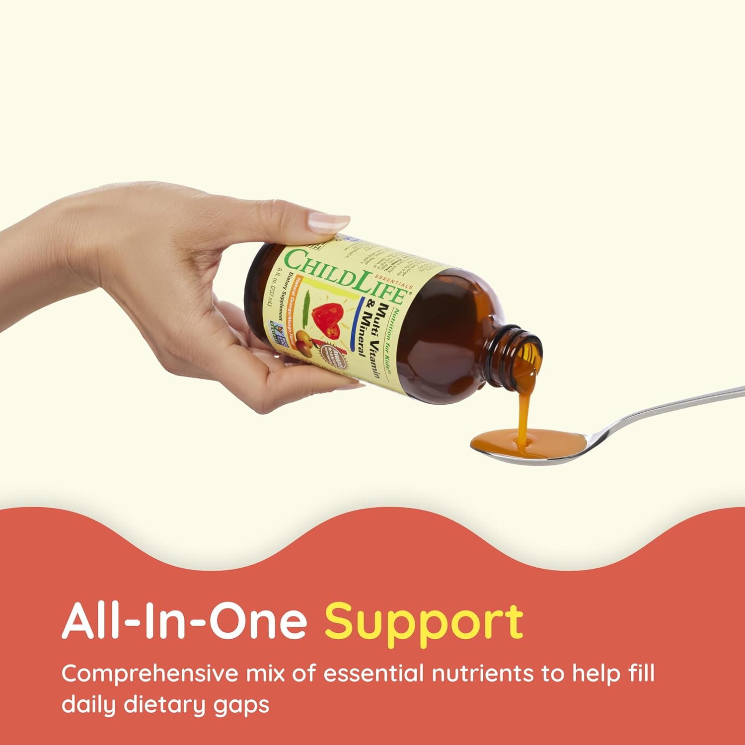 CHILDLIFE ESSENTIALS Kids Multivitamin & Mineral - Liquid Multivitamin for Toddlers & Children, Orange Mango Flavour