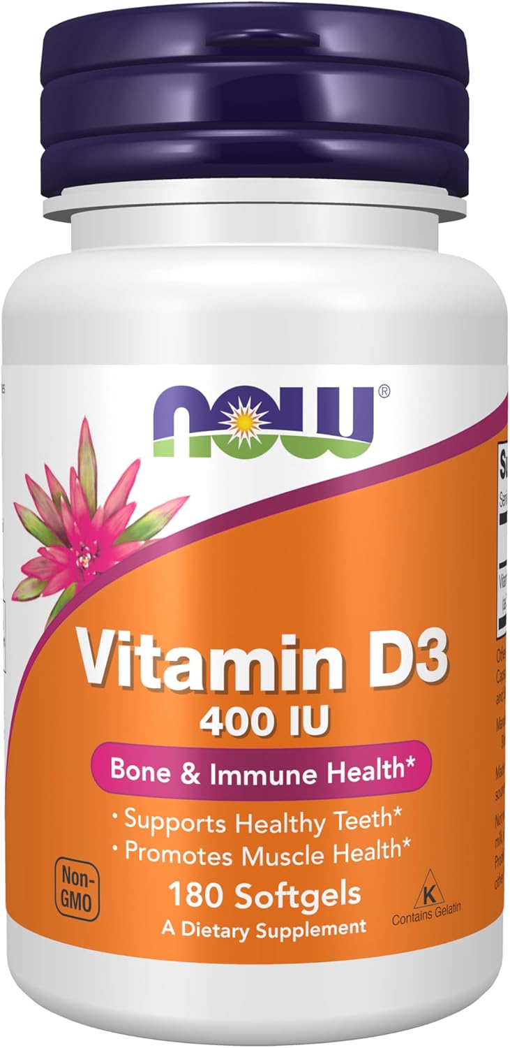 NOW Foods Vitamin D3 400 IU, 180 Softgels