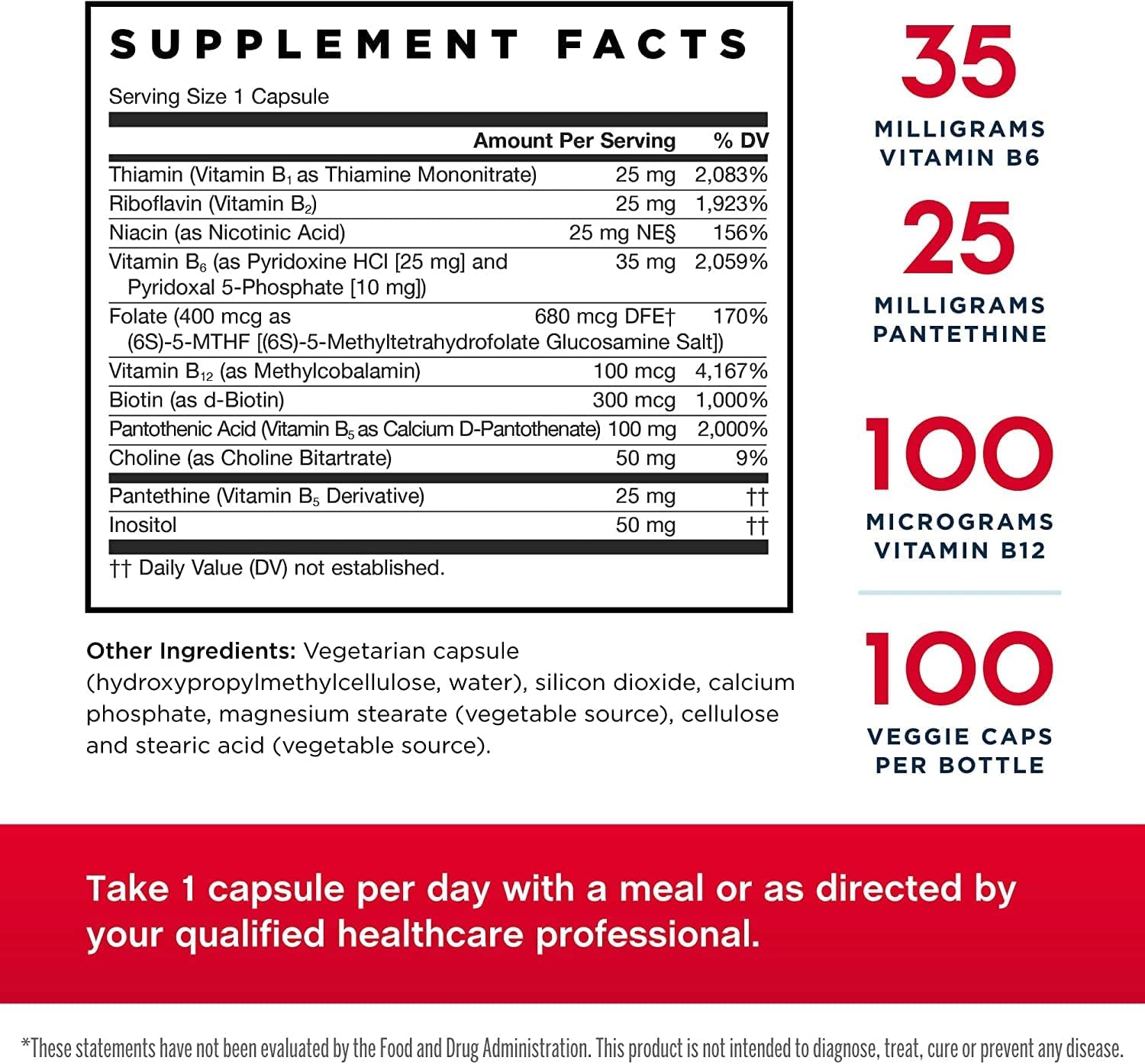 Jarrow Formulas B-Right - Low-Odour Vitamin B-Complex, 100 Veggie Caps (Pack of 2)