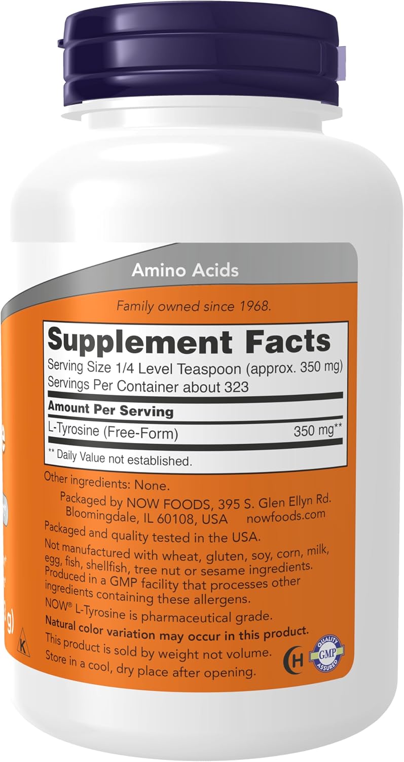 NOW Foods L-Tyrosine Powder, Free-Form, 4 oz (113 g)