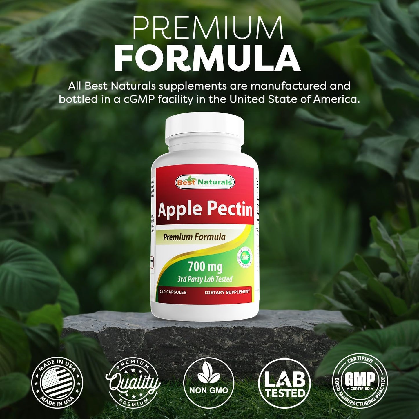 Best Naturals Apple Pectin 700 mg, 120 Capsules - görsel 5