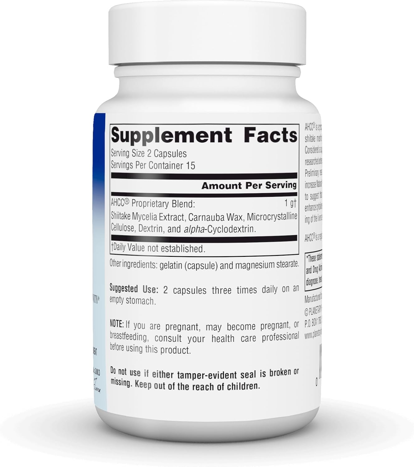 Planetary Herbals AHCC, for Immune System Support* 500 mg – 30 Capsules