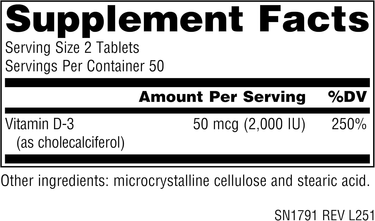 Source Naturals Vitamin D3 1000 IU (25 mcg) - 100 Tablets