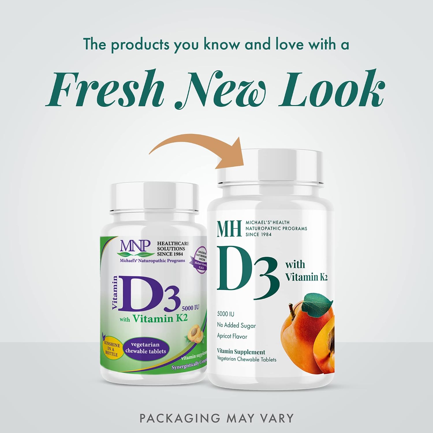 Michael's Health Naturopathic Programs Vitamin D3 with K2 - 90 Chewable Tablets - Apricot Flavour - Skeletal & Immune System Support - No Added Sugar - Vegetarian & Kosher