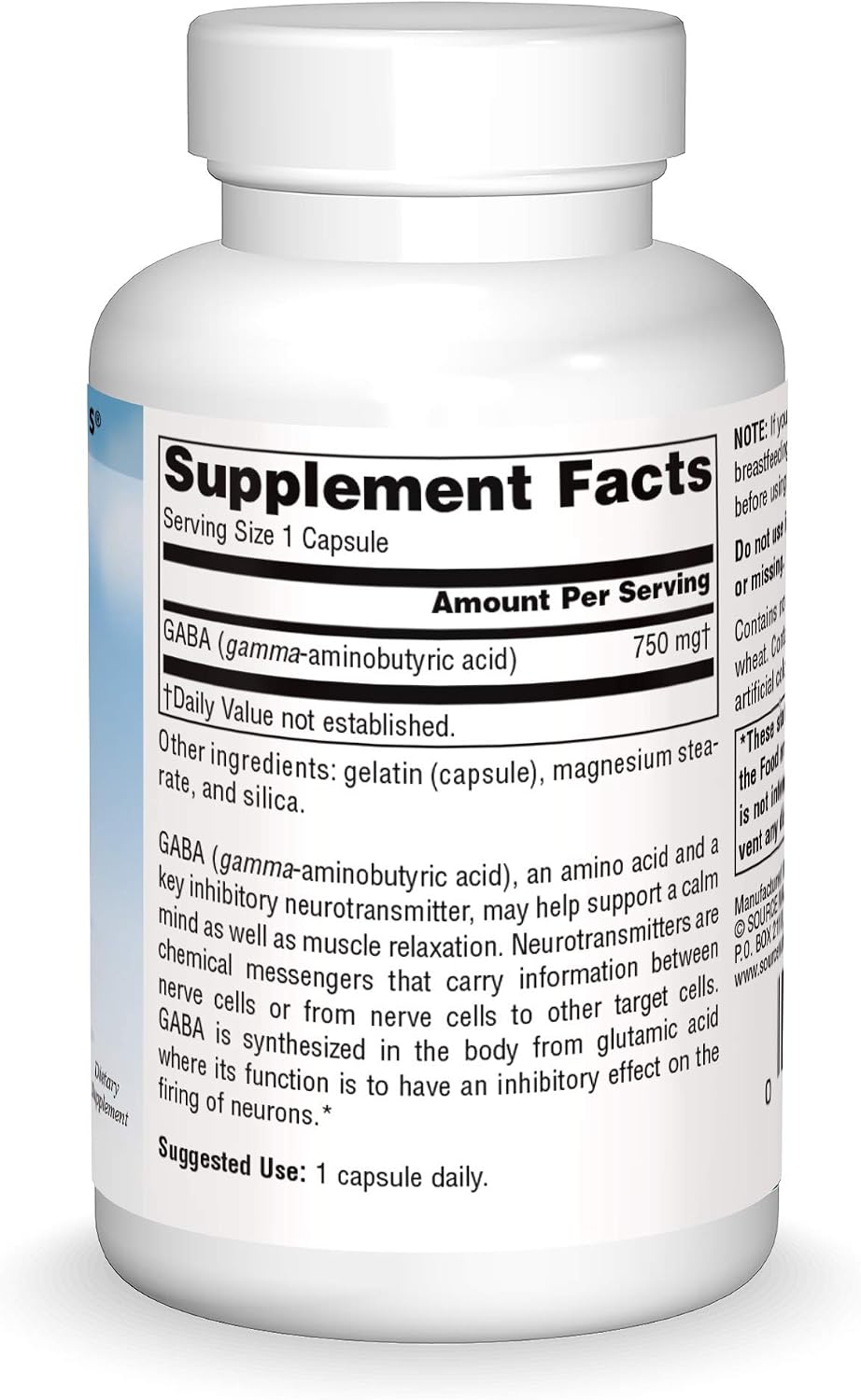 Source Naturals Serene Science GABA, for a Calm Mind, 750 mg - 45 Capsules